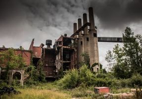 Abandoned and dilapidated factory